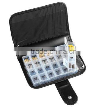 New PU Removable Compartments 7 DAY PILL WALLET Tablet Organizer Dispenser Box photo-2