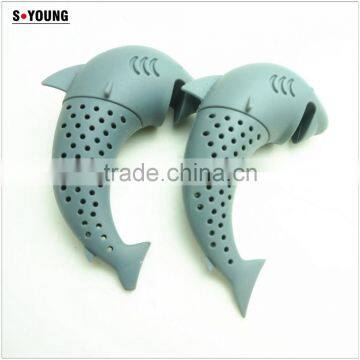16159 Silicone Shark Infuser Loose Tea Leaf Strainer Herbal Spice Filter Diffuser photo-6