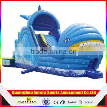 inflatable cetacean slide commercial use large wet and dry inflatable water pool slide for sale