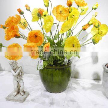 hand made artificial silk flower decorative fabric poppy flowers