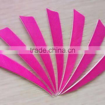 Archery Natural Turkey Arrow Feather Pink 4" Pheasant Wings Wholesale photo-3