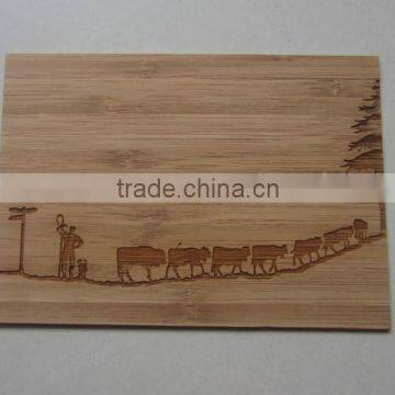 unique bamboo wooden postcard laser engraved