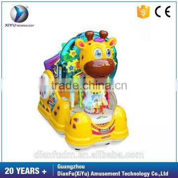 Popular kids ride giraffe car game machine coin operated kiddie rides for shopping mall