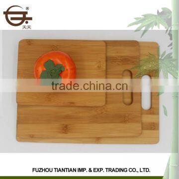 High Quality 3 Pieces Various Size Eco-friendly Square Bamboo Cuttingboard photo-2