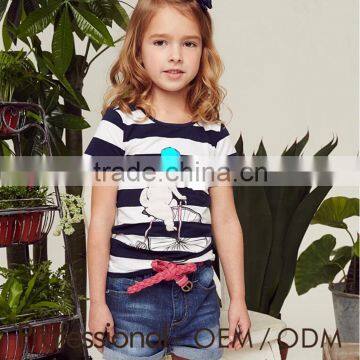 fashion summer children clothing set 2 pcs clothes stripe t shirt + jeans pants