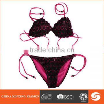 2017 wholesale customized design bathing suit branded top quality nylon raw material bikini