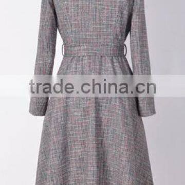 Long Trendy Lady Dress Coat, Gray Color photo-4