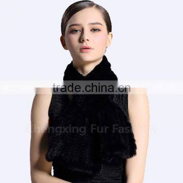 CX-S-86B China Supplier Wholesale Ladies Hand Knitting Real Mink Fur Scarf photo-4