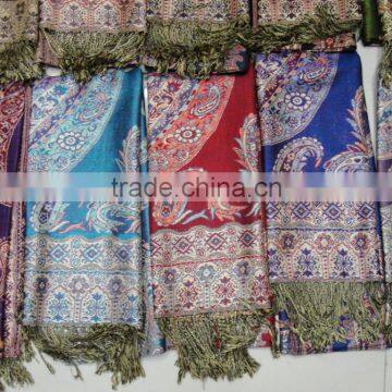Fashion Australian Lady Classic Jacquard Paisley Floral Large Pashmina Viscose Shawl photo-3