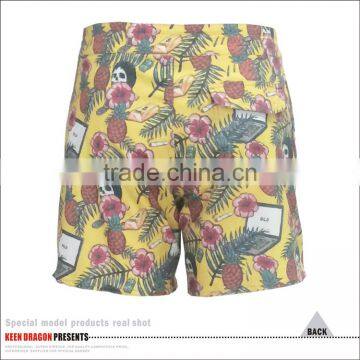 Direct Manufacturer OEM New Allover Pineapple Print Swimwear 2017 Custom Print Men's Swim Trunks photo-5