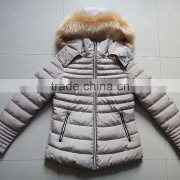 Women Fake Fur Hood Winter Padding Jacket