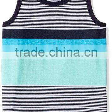 Colorful Stripe 100%cotton Tank Tops With no Design photo-3