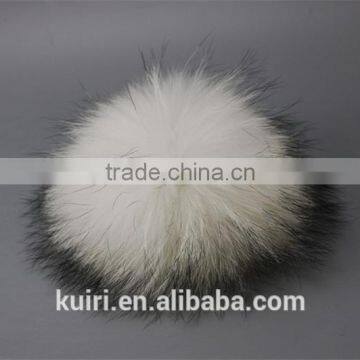 DIY 15cm Raccoon Fur Pompoms Fur Balls for Knitted Hat Cap Beanies and Keychain and Scarves photo-4