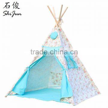 ShiJ Tipi Cotton Canvas Print Kids Teepee Tent