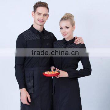 Custom High Quality Staff Uniform, Long Sleeve Black Hotel Uniform photo-3