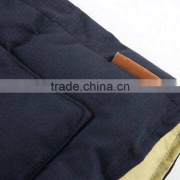 Top Sales High Quality Man Winter Fur Collar Leather Nyon Down Vest photo-4