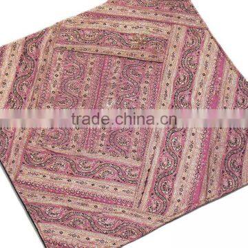 Decorative Vintage Couch Pillowcases Pink Varanasi Zari Indian Accent Cushions photo-3