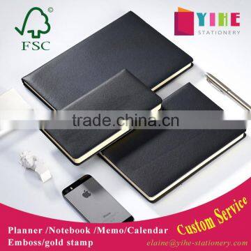 custom A5/B5/A6 PU cover planner section sewing office notebook