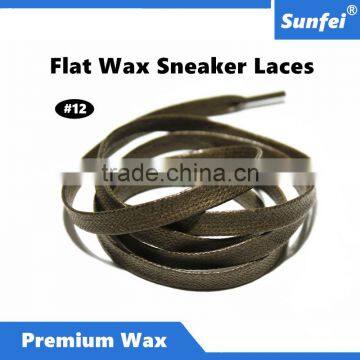 2017 Hot Flat 6mm width Customized Waxed Luxury Leather Shoelaces for for Air Jordan Wax Laces - All Size - Army Green