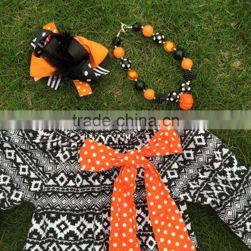 Girls Halloween Dress Black Halloween Cheap Dress Kids Boutique Dress Girls Party Dress With Necklace and Hairbow photo-5