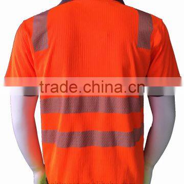 Mens Short Sleeve Fluorescent Interlock Bulk Poly/cotton High Visibility Polo Shirt photo-2