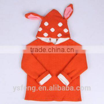 Deer Ear Baby Sweater Zipper Cardigan With A Hood Children Sweater photo-6