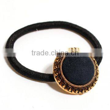 Zinc Based Alloy Hair Ties Round Gold Tone Antique Gold Decorative Hair Ties