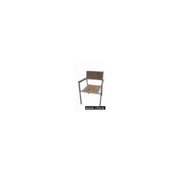 aluminum chair with teak wood