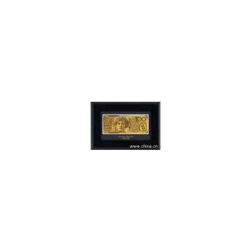 Australia Gold Banknote Wooden Frame
