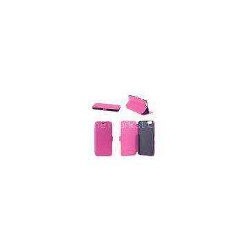 Pink Ultra-thin PU Leather Apple iphone Case With Credit Card Slot For Girls