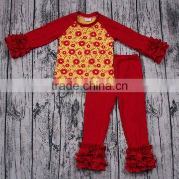 Wholesale children's boutique clothing autumn spring nightclothes set for baby long sleeve boutique outfits icing pants set cute