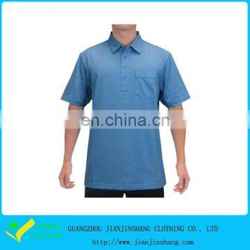 Blank Blue High Quality Dri Fit Performance Cool Dry Pocket Golf Shirt