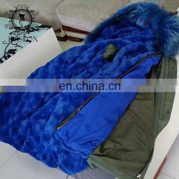 High-end Italy Style Super Big Fur Hood Military Long Fur Parka Jacket photo-6