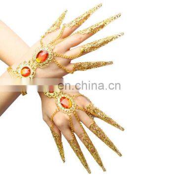 BestDance New Belly Dance Finger Accessories Dancing Peacock Nails Bracelet Indian Golden Finger