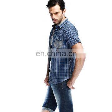 T-MSS020 Wholesale Clothing Garment High Quality Plaid Fashion Casual Young Men Shirt photo-3