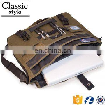 Wholesale Laptop Pad Messenger Bag Leisure Daily Green Cavas Crossbody Bag For Boy Business Handbag Briefcase Bags For Men photo-5