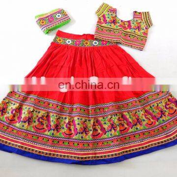 Traditional RED chaniya choli with embroidery work- gujarati Chaniya cholI-