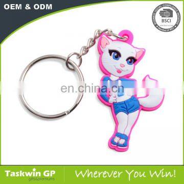 Custom 2D soft PVC keychain, cheap bulk 3D rubber key rings, plastic keychain