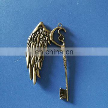 customized metal antique bronze feather key tags