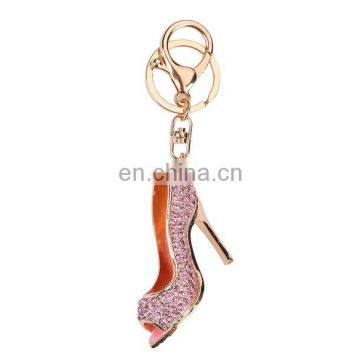 Popular Elegant Women Rhinestone High Heel Key Chain for Decoration