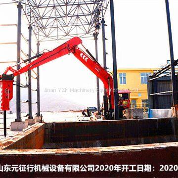 Multi-purpose stationary rock breaker boom system