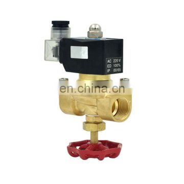 2 way Air gas copper solenoid valve with Manual emergency switch G1/2 3/4" inch Normally close Waterproof coil full brass valve