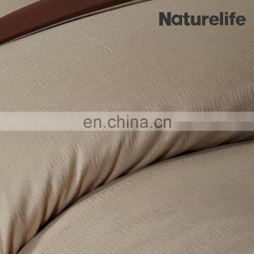 2020 Textiles New Designs Brown Coffee Color 100% Polyester Embossed Bed Cover Sheet Set In Stock photo-3