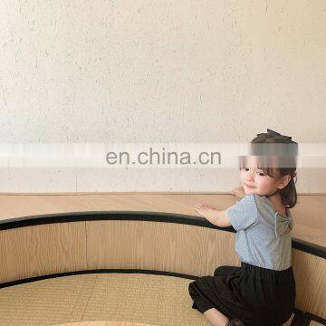 C1026/Kids Bulk Sweet Bow Long Short Sleeve T-shirt for Baby Girls Cotton Boutique Top