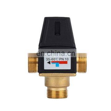 3 Way DN20 Mixing Valve Male Thread Brass Thermostatic For Solar Water Heater