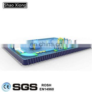 Outdoor Commercial Rectangular Swimming Pool Steel Metal Frame Swimming Pool Water Game