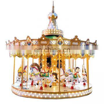 CE Certificated kids mini  fairground ride carousel horses  with 16 seats for sale