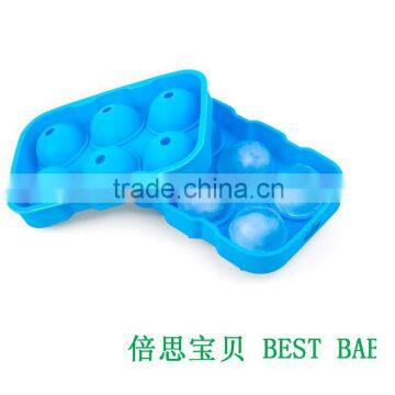 wholesale custom FDA approved food grade 6 cavity ball cube ice tray pack silicone