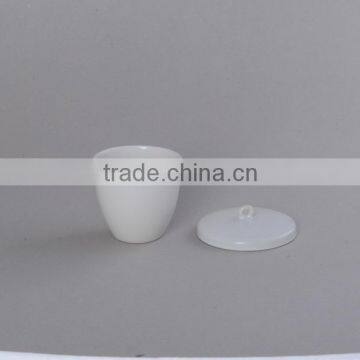 pure white porcelain medium wallCrucibles With Lid And Dise, Glazed with low price, melting platinum