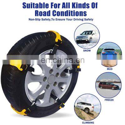10pcs Winter Car Tire Snow Chains Adjustable Anti-skid Chain Safety Double Snap Skid Wheel TPU Winter Use For Truck Car SUV
